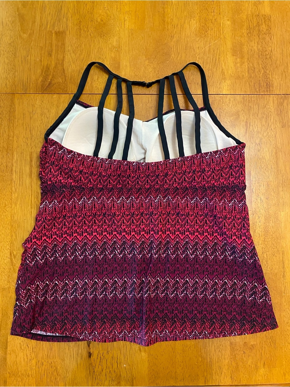 Ava & Viv 2pc Swimsuit, Burgundy & Black - Tankini Top, Black Shorts; Sz 16/18W - Picture 3 of 15